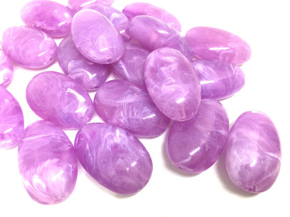 Purple Beads, Lavender Beads, 32mm Oval Gemstone Beads, The acrylic chunky craft supplies for wire bangle or jewelry making, statement necklace, round colorful beads, The Beach Collection,