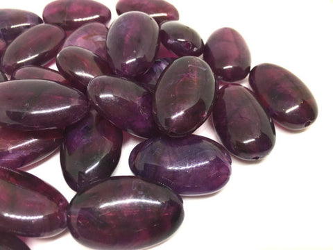 Purple Beads, Eggplant Beads, 32mm Oval Gemstone Beads, The acrylic chunky craft supplies for wire bangle or jewelry making, statement necklace, round colorful beads, The Beach Collection,