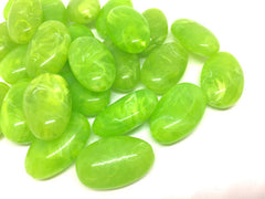 Lime Beads, Green Beads, 32mm Oval Gemstone Beads, The acrylic chunky craft supplies for wire bangle or jewelry making, statement necklace, round colorful beads, The Beach Collection,