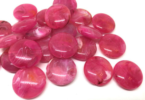 Pink Beads, The Eclipse Collection, 23mm Beads, circular acrylic beads, bracelet necklace earrings, jewelry making, bangle