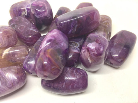 Purple Beads, 32mm Log Gemstone Beads, THE TREASURE COLLECTION, The acrylic chunky craft supplies for wire bangle or jewelry making, statement necklace, round colorful beads