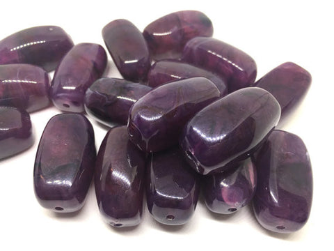 Purple Beads, Eggplant, 32mm Log Gemstone Beads, THE TREASURE COLLECTION, The acrylic chunky craft supplies for wire bangle or jewelry making, statement necklace, round colorful beads