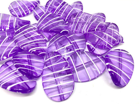 Light PURPLE Beads, striped beads, oval 36mm Large colorful acrylic beads, bangle or jewelry making, Lavender Lilac beads, purple necklace, purple bracelet