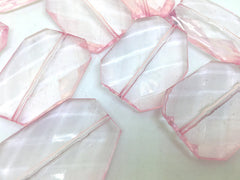LIGHT PINK Faceted 39mm acrylic beads, pink beads, big pink beads, plastic chunky craft supplies for wire bangle or jewelry making