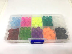 Bead Kit, 10 color jelly bead set, 8mm neon beads, bead organizer, bead box, bangle beads, jewelry making, rainbow beads