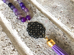 Black Tassel Necklace Connector Pendant, Black Filigree, black jewelry, long tassel necklace, pendant necklace, filigree earrings