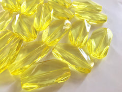Large Sunflower Yellow Gem Stone Beads - Acrylic Beads, Jewelry Making, Necklaces, Bracelets, or Earrings, 45mm beads, yellow beads