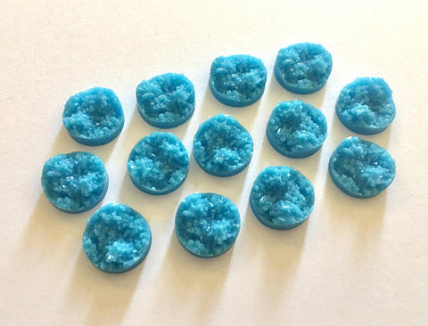 12mm Druzy Cabochons, Ocean Blue, jewelry making kit, earring set, diy jewelry, druzy studs, 12mm Druzy, cabochon, stud earrings, blue