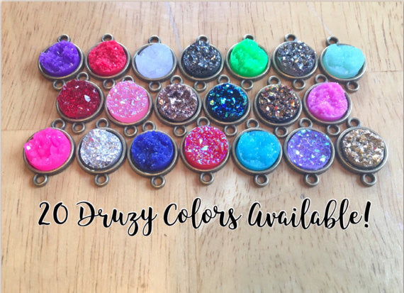 Druzy Connector Beads, Colorful Druzy Beads, gold or silver druzy beads, druzy beads, rings, earrings, necklaces, bangle bracelets bangle