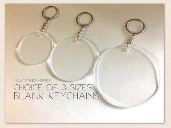 Blank Keychains, 2 2.5 3 Inch Designs, circular keychains, acrylic blanks, monogram keychain, acrylic circles, keychain charm, lanyard key