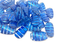 Royal blue Beads, Striped Beads, 30mm Bead, big acrylic beads, bracelet necklace earrings, jewelry making, acrylic bangle bead, blue jewelry