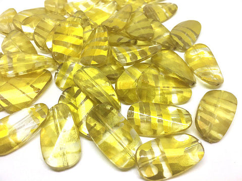 Gold Beads, Striped Beads, 30mm Bead, big acrylic beads, bracelet necklace earrings, jewelry making, acrylic bangle bead, gold jewelry