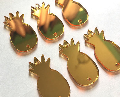 Pineapple Beads, 2 hole acrylic blanks, bangle making beads, acrylic cut outs, pineapple bracelet, pineapple jewelry, gold pineapples, gold
