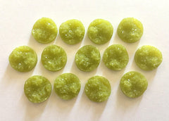 12mm Druzy Cabochons, Olive Green, jewelry making kit, earring set, diy jewelry, druzy studs, 12mm Druzy, cabochon, stud earrings, green