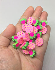 Pineapple Beads, Clay Beads, light pink beads, bracelet necklace earrings, jewelry making, clay beads, bangle bead, pineapple decor beads