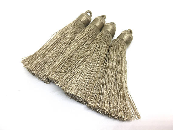 Champagne Tassels, tassel earrings, Silk Tassels, 3 Inch