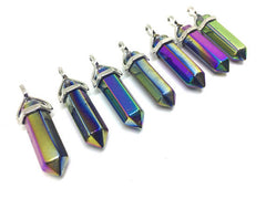 42mm Jade Rainbow Pendant, silver charm, rainbow necklace, jade charm, rainbow charm, long necklace, black necklace, jade necklace