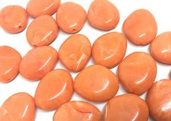Tangerine Orange 31mm acrylic beads, chunky statement necklace, wire bangle, jewelry making, QUEEN Collection, oval beads, large orange bead