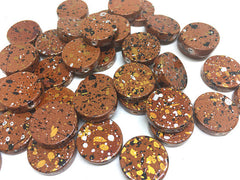 Burnt Orange Beads, painted Beads, 20mm Beads, circular acrylic beads, bracelet necklace earrings, jewelry making, bangle beads, dark orange