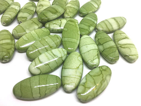 Green Water Mermaid 35mm Bead, Oval Nugget Bead, Bangle or Jewelry Making, bangle beads, mermaid jewelry, green beads, water beads