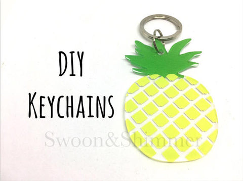 Pineapple Acrylic Blanks, 3 Inch keychain blanks, blank acrylics, pineapple keychain, monogram keychain, yellow and green, monogram gift