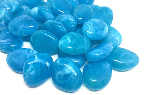 Caribbean Blue Beads, The Princess Collection, 25mm Beads, big acrylic beads, bracelet necklace earrings, jewelry making, aqua blue jewelry