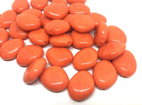 Orange Beads, The Princess Collection, 25mm Beads, big acrylic beads, bracelet necklace earrings, jewelry making, orange jewelry bangle