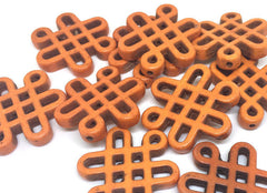 Orange Chinese Knot Beads, 28mm beads, acrylic beads, orange beads, bracelet necklace earrings, jewelry making, orange bracelet, orange