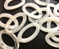 XL 64mm white creamy acrylic oval beads, jewelry making, tassel necklace, long statement necklace, white beads, big oval beads