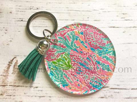 Coral Acrylic Blanks, 2.5 Inch Circles 1 Hole, tassel Keychain blanks, blank acrylics, circle keychains, monogram keychain, pink green