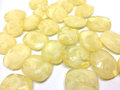 Creamy Golden Yellow Beads, Oval Faceted 31mm acrylic beads, chunky necklace, craft supplies, wire bangle beads, jewelry making, yellow