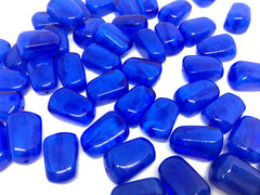 Creamy Royal blue 21mm Beads, geometric acrylic beads, bracelet necklace earrings, jewelry making, acrylic bangle beads, blue beads