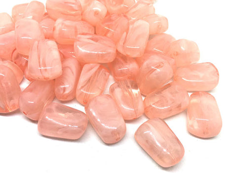 Creamy Peach 21mm Beads, geometric acrylic beads, bracelet necklace earrings, jewelry making, acrylic bangle beads, coral pink beads