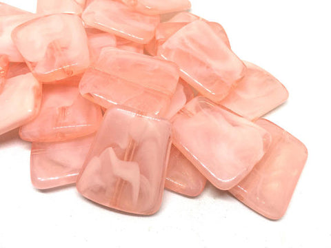 Peach Trapezoid 33mm big acrylic beads, light pink chunky craft supplies, peach wire bangle, jewelry making, peach statement necklace, pink