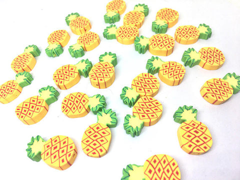 Pineapple Beads, Clay Beads, yellow beads, bracelet necklace earrings, jewelry making, clay beads, bangle bead, pineapple decor beads orange