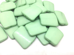 Mint Green solid Trapezoid 33mm big acrylic beads, green chunky craft supplies, mint wire bangle, jewelry making, mint statement necklace