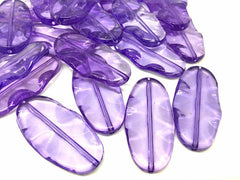 XL lilac oval surf board beads, clear faceted acrylic beads, bangle beads, jewelry making, large acrylic beads, purple oval beads, purple