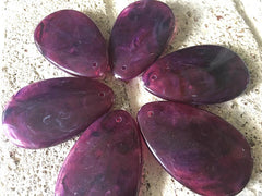 Dark purple teardrop Pendants, 57x36mm, acrylic gem pendants, 1 hole pendant, long necklace, wire wrapped pendant, wrapping pendant eggplant
