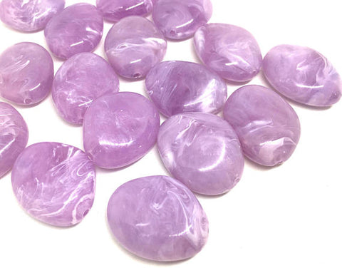 Lavender Purple 31mm acrylic beads, chunky statement necklace, wire bangle, jewelry making, QUEEN Collection, oval beads, large acrylic bead