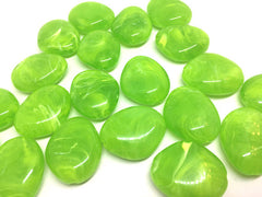 Key Lime Green 31mm acrylic beads, chunky statement necklace, wire bangle, jewelry making, QUEEN Collection, oval beads, large green beads