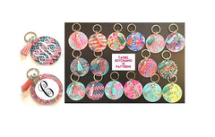 Monogram Acrylic Keychains, 2.5 Inch Circles with 1 Hole, tassel Keychain, monogram acrylics, circle keychains, monogram keychain gift