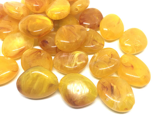 Marigold Yellow Beads, The Princess Collection, 25mm Beads, big acrylic beads, bracelet necklace earrings, jewelry making, yellow jewelry