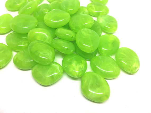 Key Lime Green Beads, The Princess Collection, 25mm Beads, big acrylic beads, bracelet necklace earrings, jewelry making, green jewelry
