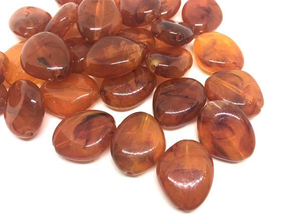 Amber Brown Beads, The Princess Collection, 25mm Beads, big acrylic beads, bracelet necklace earrings, jewelry making, amber jewelry necklac
