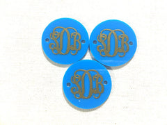 Monogram Disc Beads - 3 Letter Circle Monogram - Pick your Disc Color AND font color! - 1.25 Inch Beads for Bangle Making