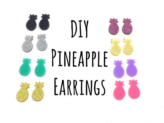 DIY Pineapple Acrylic Earring Blanks, 14mm earring, monogram earrings, acrylic blanks, pineapple jewlery, pineapple earrings, jewelry making