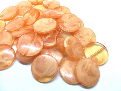 Orange round beads, light orange circular beads, Creamy Beads, Bangle Making, Jewelry Making, 27mm Circle Beads, orange Jewelry, orange bracelet