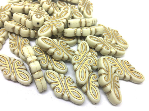 Gold & Cream Beads, 31mm Beads, big acrylic beads, bracelet necklace earrings, jewelry making, acrylic bangle beads, gold beads, cream beads
