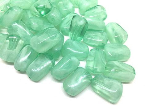 Creamy Mint Green 21mm Beads, geometric acrylic beads, bracelet necklace earrings, jewelry making, acrylic bangle beads, green beads