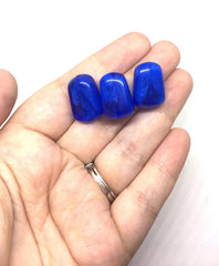 Creamy Royal blue 21mm Beads, geometric acrylic beads, bracelet necklace earrings, jewelry making, acrylic bangle beads, blue beads